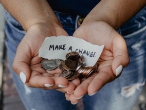 Hands holding money
