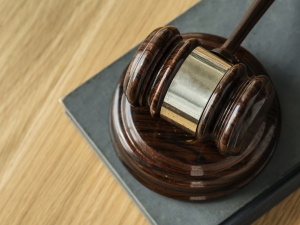 Gavel on a table