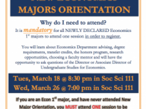 Mandatory New Major Orientation			