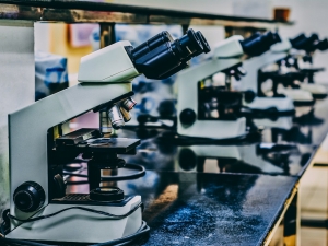 Microscopes on a table