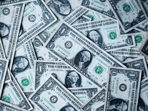 A stack of dollar bills