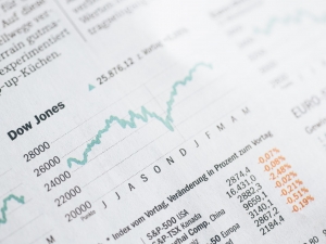 A photo of a stock market graph