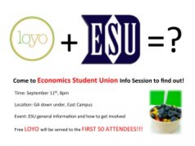 Economics Student Union Information Session This Tuesday			