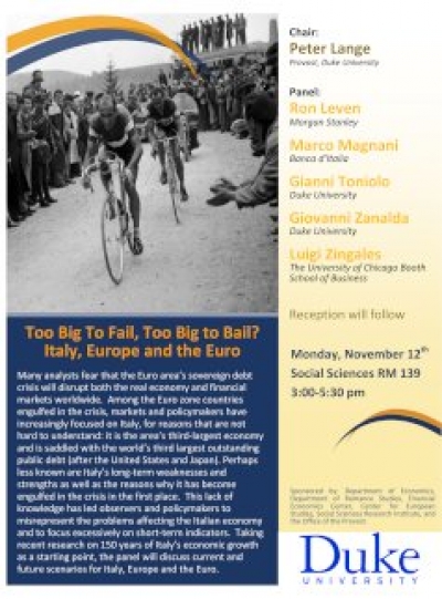 Too Big to Fail? Too Big to Bail? Italy, Europe, and the Euro			